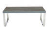 Sylph Coffee Table, Faux Wood & Stainless Steel