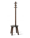 Umbra Modern Wood Pillar Stool and Coat Rack - Black and Walnut