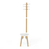 Umbra Modern Wood Pillar Stool and Coat Rack - White and Natural