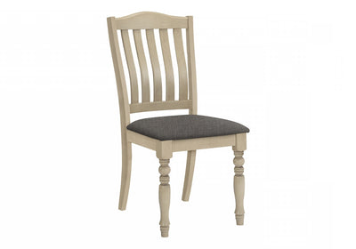 Dining Chair Set of 2 Dining Room Kitchen Side Antique Grey Fabric Wood Legs Transitional|Ensemble de 2 chaises de salle à manger de style transitionnel avec tissu gris antique et pattes en bois pour la cuisine et la salle à manger