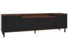 Manhattan Comfort Mosholu 66.93\" TV Stand with 3 Shelves - Black & Nut Brown