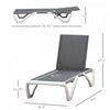 Outsunny Outdoor Chaise Lounge Chair, Patio Aluminum Tanning Chair, Grey