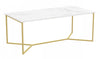44” Coffee Table – Marble With Gold Metal