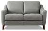 Hydeline Ersa Leather Loveseat - Grey