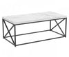 44\" Coffee Table Marble With Black Metal