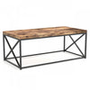 44\" Coffee Table Reclaimed Wood With Black Metal