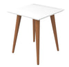 Manhattan Comfort Utopia 19.84\" High Square End Table with Splayed Wooden Legs - White Gloss