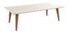 Manhattan Comfort Utopia 17.52\" High Rectangle Coffee Table with Splayed Legs - Off White & Maple Cream