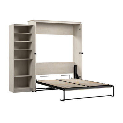 Bestar Key West Queen Murphy Bed with Closet Organizer (94 W) - Linen White Oak|Grand lit escamotable Key West de Bestar de 94 po (L) avec organisateur de garde-robe - blanc chêne lin