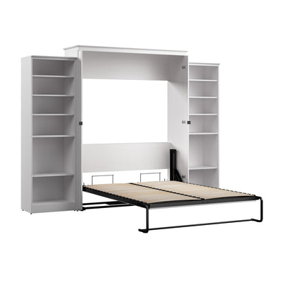 Bestar Key West Queen Murphy Bed with Closet Organizers (119 W) - Pure White Oak|Grand lit escamotable Key West de Bestar de 119 po (L) avec organisateurs de garde-robe - blanc chêne solide
