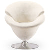 Manhattan Comfort Tulip Polished Chrome Velvet Swivel Accent Chair - White