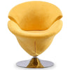 Manhattan Comfort Tulip Polished Chrome Velvet Swivel Accent Chair - Yellow