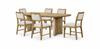Austin 7pc Dining Set with Table & 6 Chairs, 84\"W - Taupe & Natural Oak Brown