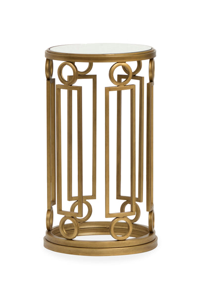 Avondale 14.5" Accent Table with Glass Top - Burnished Brass | Table d’appoint Avondale de 14,5 po avec dessus en verre - laiton poli
