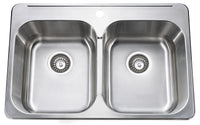 Bristol Sinks Drop In Stainless Steel Double Bowl Kitchen Sink - B211