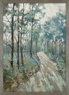 Teal Trees Framed Stucco Art – 22\" x 30\"