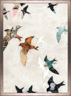 Flying Birds Framed Linen Finish Art - 22\" x 30\"