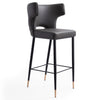 Manhattan Comfort Holguin 41.34\" Wooden Barstool - Grey, Black & Gold