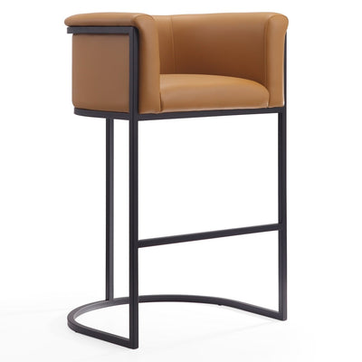 Manhattan Comfort Cosmopolitan 37.8" Metal Barstool - Camel & Black|Tabouret bar Cosmopolitan de Manhattan Comfort de 37,8 po en métal - chameau et noir