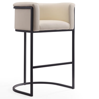 Manhattan Comfort Cosmopolitan 37.8" Metal Barstool - Cream & Black|Tabouret bar Cosmopolitan de Manhattan Comfort de 37,8 po en métal - crème et noir