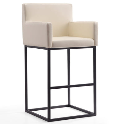 Manhattan Comfort Ambassador 42" Metal Barstool - Cream & Black|Tabouret bar Ambassador de Manhattan Comfort de 42 po en métal - crème et noir