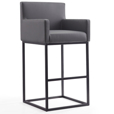 Manhattan Comfort Ambassador 42" Metal Barstool - Grey & Black|Tabouret bar Ambassador de Manhattan Comfort de 42 po en métal - gris et noir