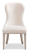 Corsa Set of 2 Dining Side Chairs - Light Grey and Ivory Felt