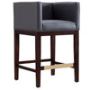Manhattan Comfort Kingsley 34\" Beech Wood Counter Height Barstool - Grey & Dark Walnut