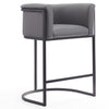 Manhattan Comfort Cosmopolitan 33.8\" Metal Counter Height Barstool - Grey & Black