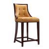 Manhattan Comfort Fifth Avenue 39.5\" Beech Wood Counter Height Barstool - Camel & Dark Walnut