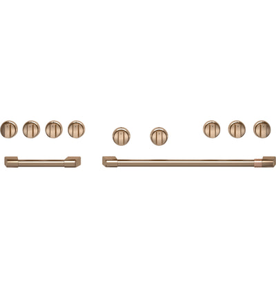 Café 48" Brushed Bronze Handle and Knob Kit for Pro Range and Rangetop - CXPR8HKPTBZ|Trousse de poignées et de boutons Café bronze brossé de 48 po pour cuisinière et surface de cuisson professionnelles - CXPR8HKPTBZ