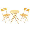 Lausaint Bistro Folding Three-Piece Set Yellow Patio Seating Package