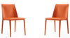 Manhattan Comfort Set of 2 Paris Coral Saddle Leather Dining Chairs - Coral