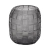 Jordan Glass 6\" Woven Finish Vase - Grey