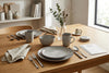 Utopia 16-Piece Stoneware Dinnerware Set with Silver Flatware