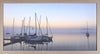 Boats in Mist Framed Linen Finish - 26.75\" x 50.75\"