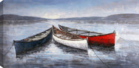 Boats at Dawn Stretched Canvas - 30