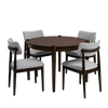 Ivy 5pc Dining Set with Table & 4 Ren Chairs, 42\"W Round - Brown/Beige