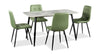 Arlo 5pc Dining Set with Table & 4 Green Chairs, Sintered Stone & Metal, 55\"W - Green & Grey/Black