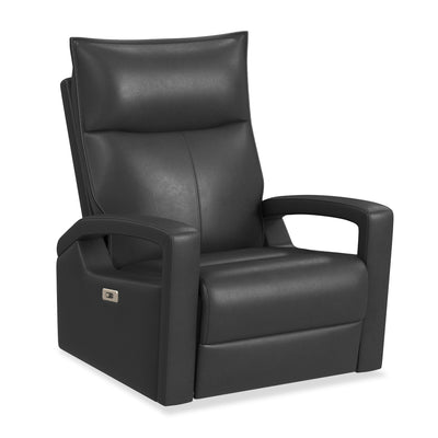 Carlos 31" Top-Grain Genuine Leather Power Reclining Chair with Glider and Swivel – Grey | Fauteuil à inclinaison électrique Carlos de 31 po en cuir véritable de qualité supérieure avec coulissement et pivotement - gris