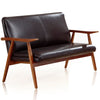 Manhattan Comfort Archduke 51.2\" Faux Leather Loveseat - Black & Amber