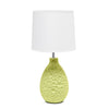Simple Designs Textured Stucco Ceramic Oval Table Lamp - Green