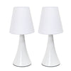 Simple Designs Valencia Colours 2-Piece Mini Touch Table Lamp Set - White