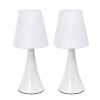 Simple Designs Valencia Colours 2-Piece Mini Touch Table Lamp Set - White
