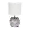 Simple Designs Round Prism Mini Table Lamp with White Fabric Shade - Marble