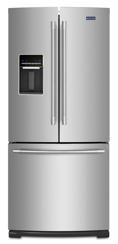 Maytag 30" 20 Cu. Ft. French-Door Refrigerator - Fingerprint Resistant Stainless Steel - MFW2055FRZ | Réfrigérateur Maytag de 20 pi³ et de 30 po à portes françaises - acier inoxydable résistant aux trac…