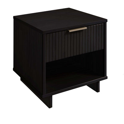 Manhattan Comfort Granville Modern Nightstand with 1 Full Extension Drawers - Black|Table de nuit moderne Granville de Manhattan Comfort avec 1 tiroir à extension complète - noir