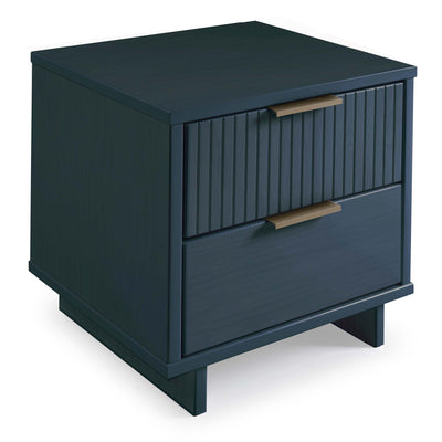 Manhattan Comfort Granville Modern Nightstand with 2 Full Extension Drawers - Midnight Blue|Table de nuit moderne Granville de Manhattan Comfort avec 2 tiroir à extension complète - bleu minuit
