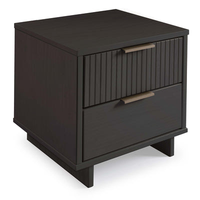 Manhattan Comfort Granville Modern Nightstand with 2 Full Extension Drawers - Charcoal Grey|Table de nuit moderne Granville de Manhattan Comfort avec 2 tiroir à extension complète - gris charbon