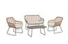 Manhattan Comfort Antibes 2.0 Steel Rattan 4-Piece Patio Conversation Set - Cream